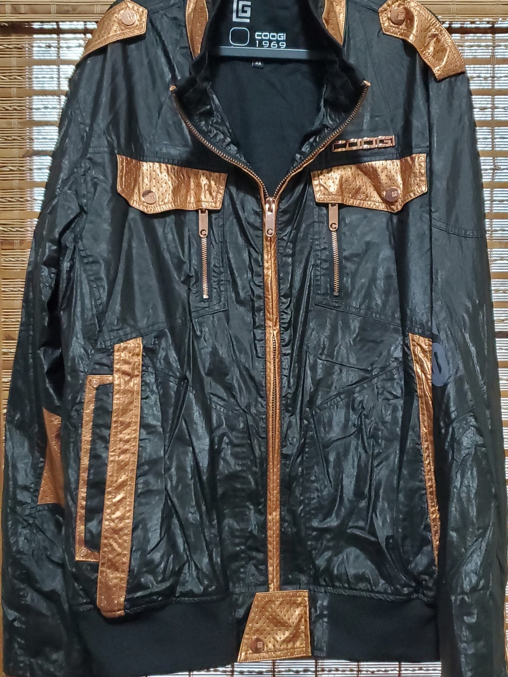 COOGI Black Jacket with Bronze Contrast Trim